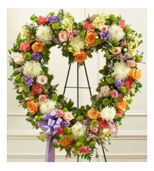 Send Softly Colored Heart Wreath To Cebu