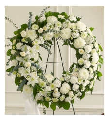 Send Heavenly Whites Wreath To Cebu