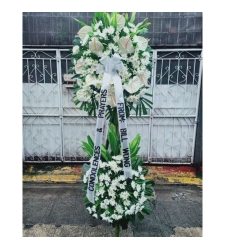 Mums and Anthurium Funeral Arrangement